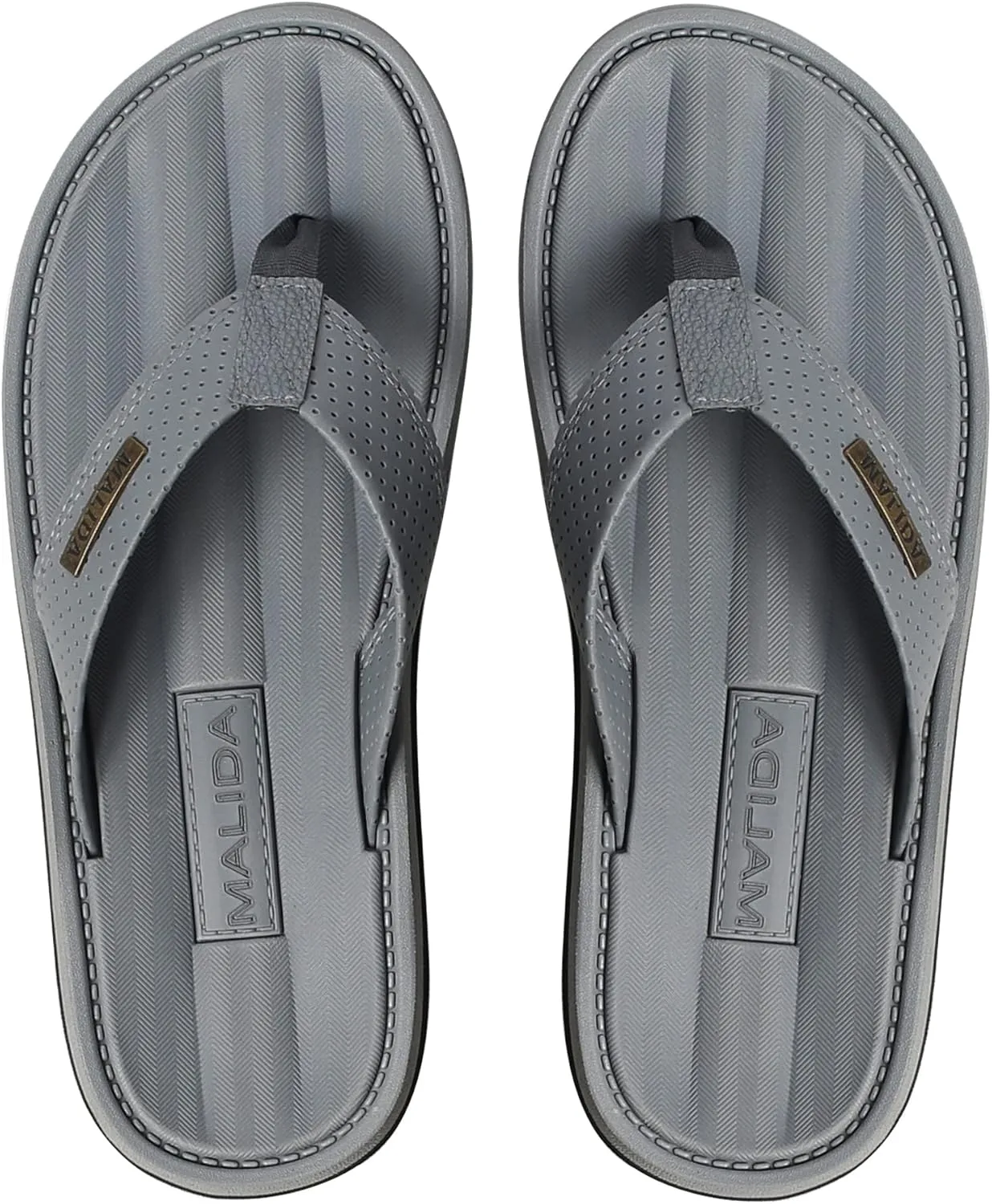 MALIDA Mens Flip Flops Non-Slip Bathroom Shower Shoes Waterproof Cushion foam Indoor and Outdoor Thong Sandals