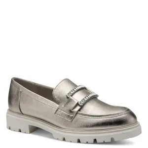 Marco Tozzi Womens Gold Platinum Loafer - 2-24701-44