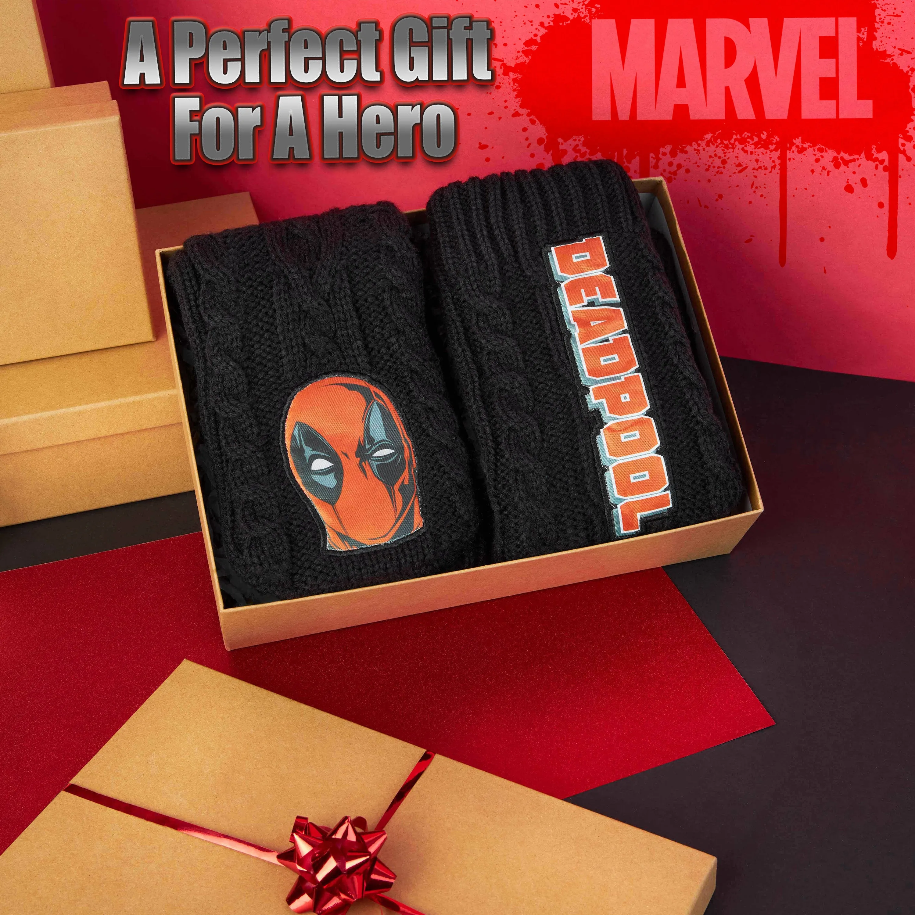 Marvel Fluffy Socks, Mens Slipper Socks - Deadpool