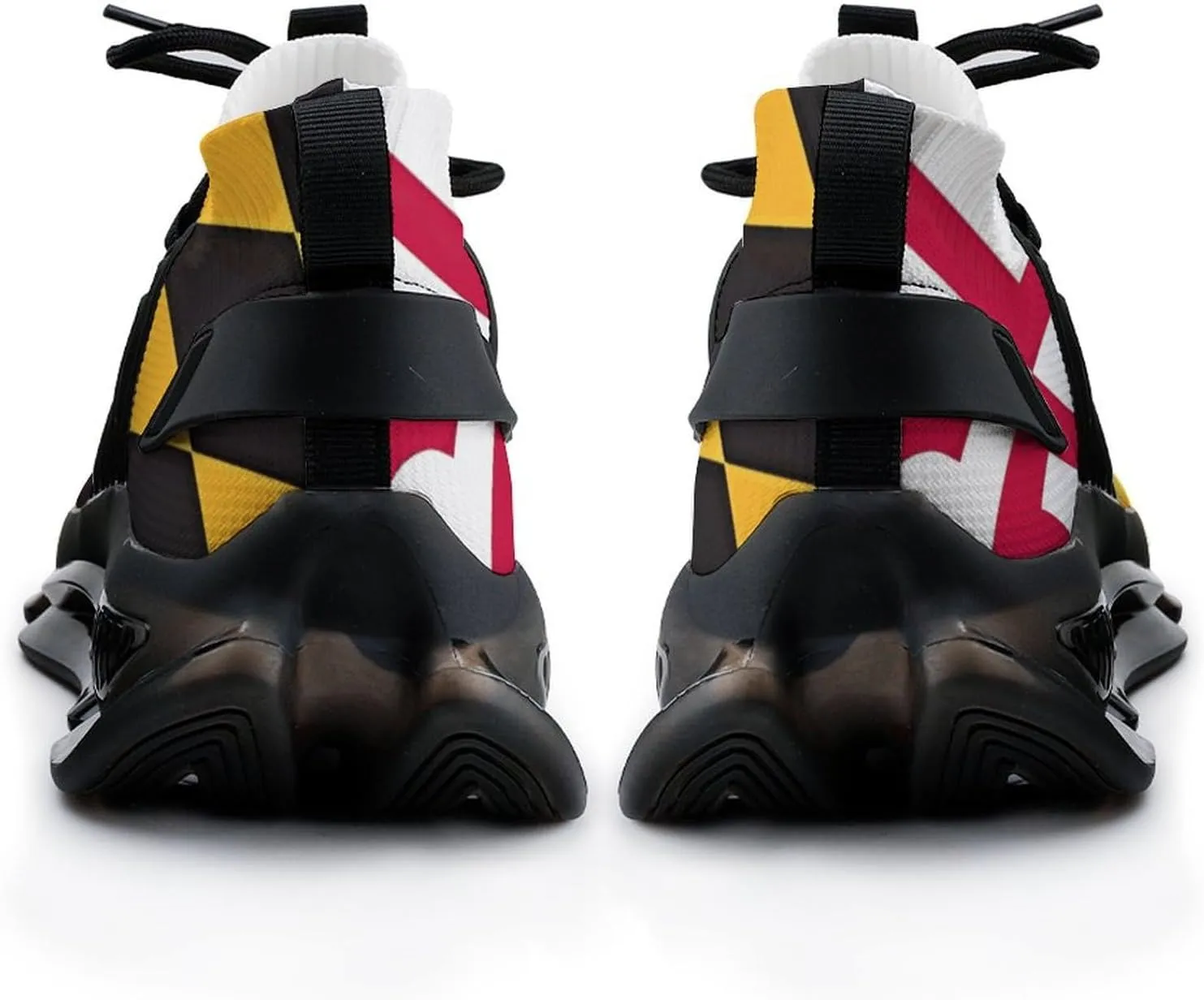 Maryland State Flag Baltimore Oriole Bird Susan Flower Men's Athletic Running Shoes Breathable Walking Sport Sneakers