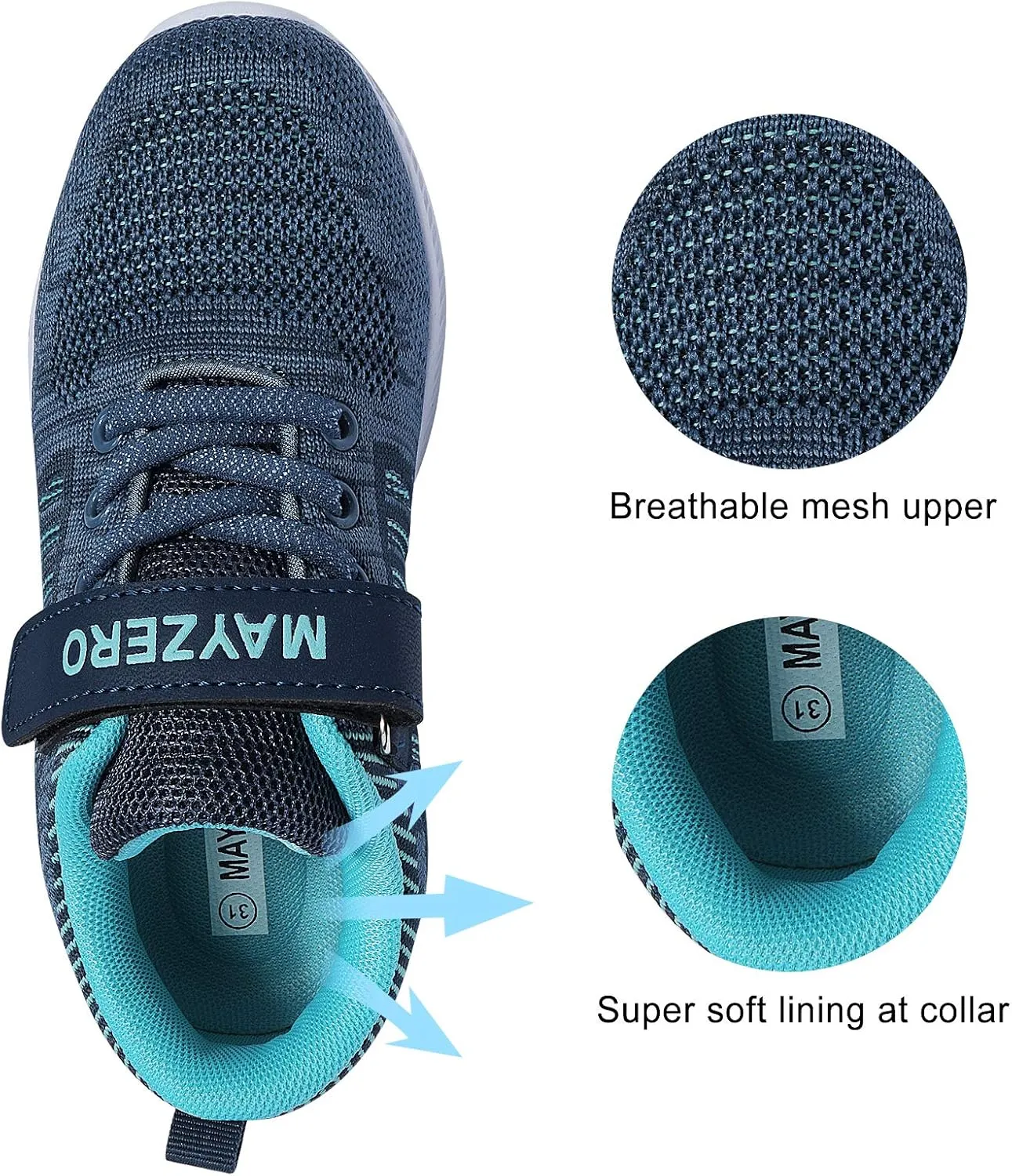 MAYZERO Kids Tennis Shoes Breathable Running Shoes Walking Shoes Fashion Sneakers for Boys and Girls