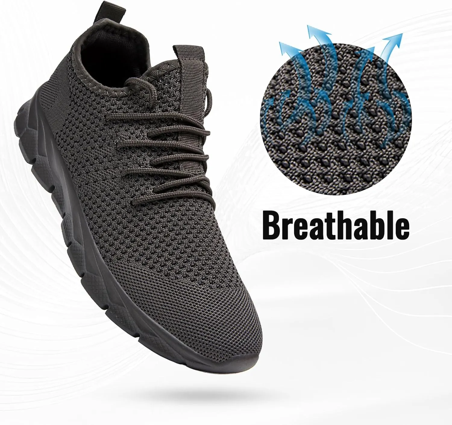 Men Running Shoes Tennis Walking Gym Slip On Athletic Fashion Sneakers Lightweight Breathable Sport Shoe
