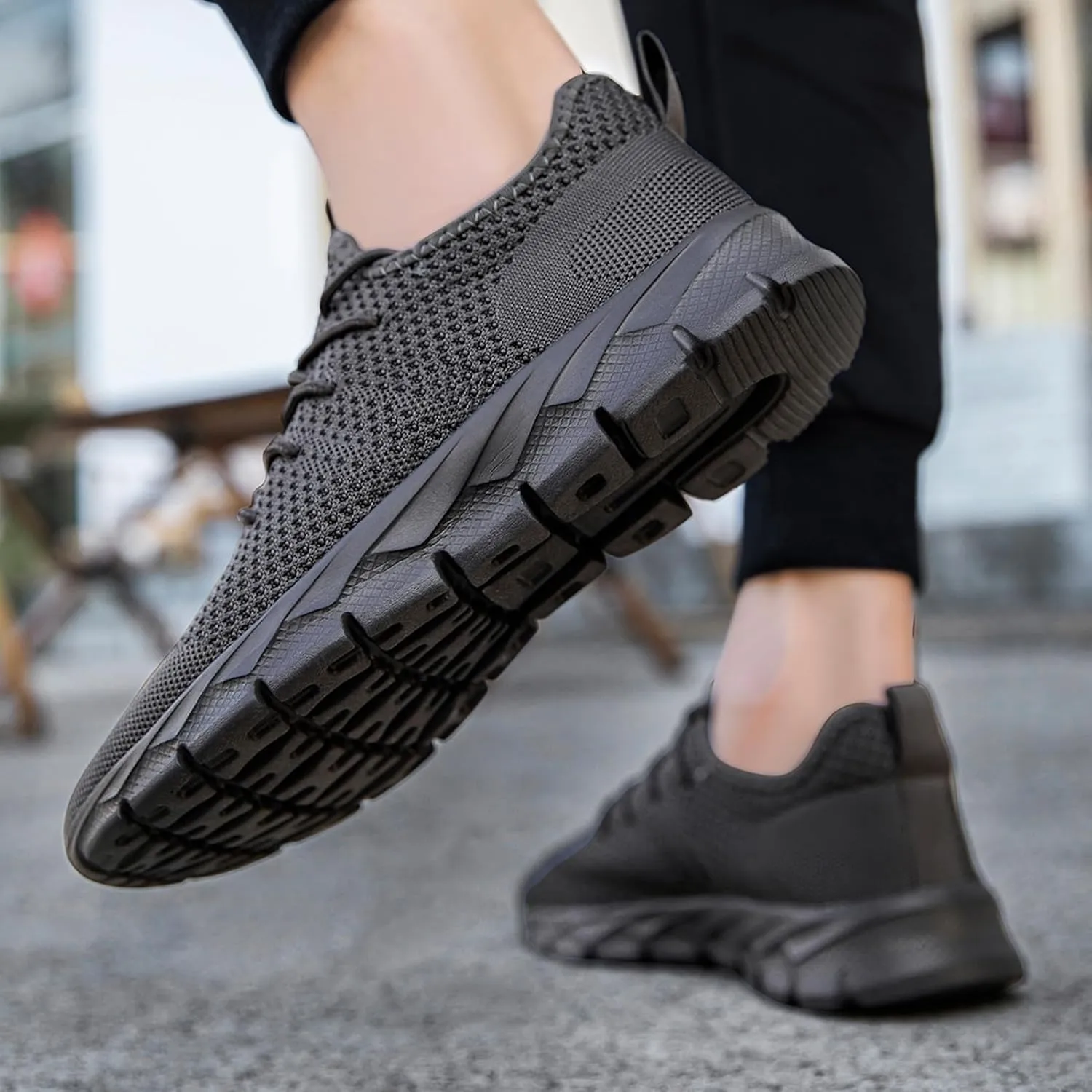 Men Running Shoes Tennis Walking Gym Slip On Athletic Fashion Sneakers Lightweight Breathable Sport Shoe