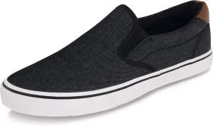 Men's Black Classic Low Top Shoes Canvas Fashion Sneaker with Soft Insole Causal Dress Shoes for Men Comfortable Walking Shoes