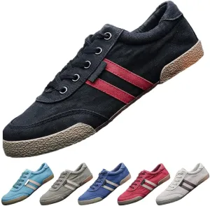 Men's Canvas Shoes All-Match Casual Breathable Fashion Sneakers Comfort Low-top Flat Walking Shoes Simple Soft Vintage Lace-up Casual Shoes