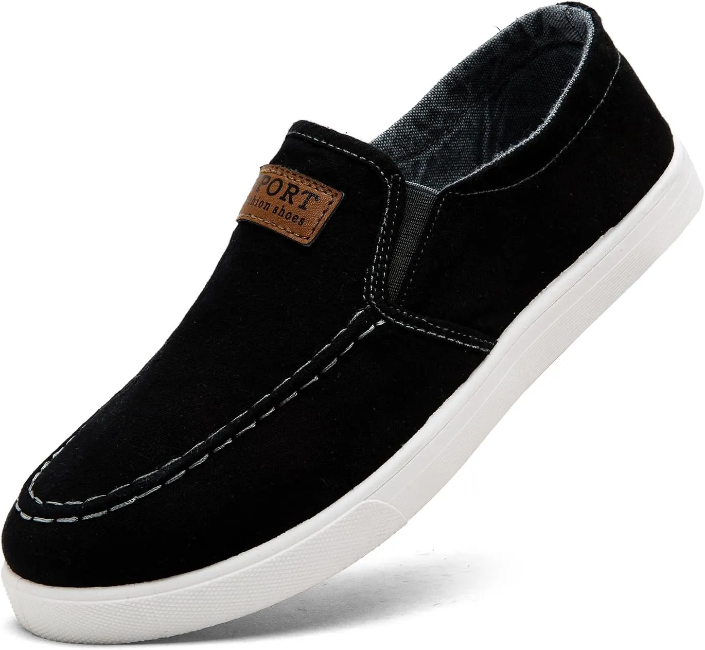 Men's classic slip on sneakers fashion low top canvas Loafers casual Boat shoes,Comfortable & Lightweight