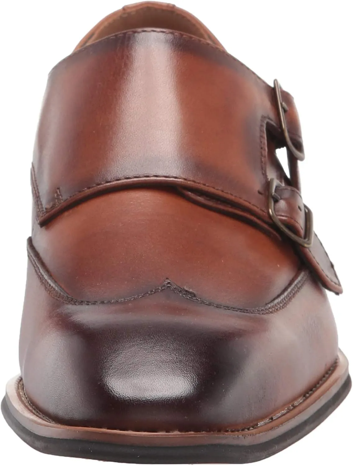 Mens Double Monk Strap Slip on Loafer Cap Toe Leather Oxford Formal Business Casual Comfortable Dress Shoes for Men