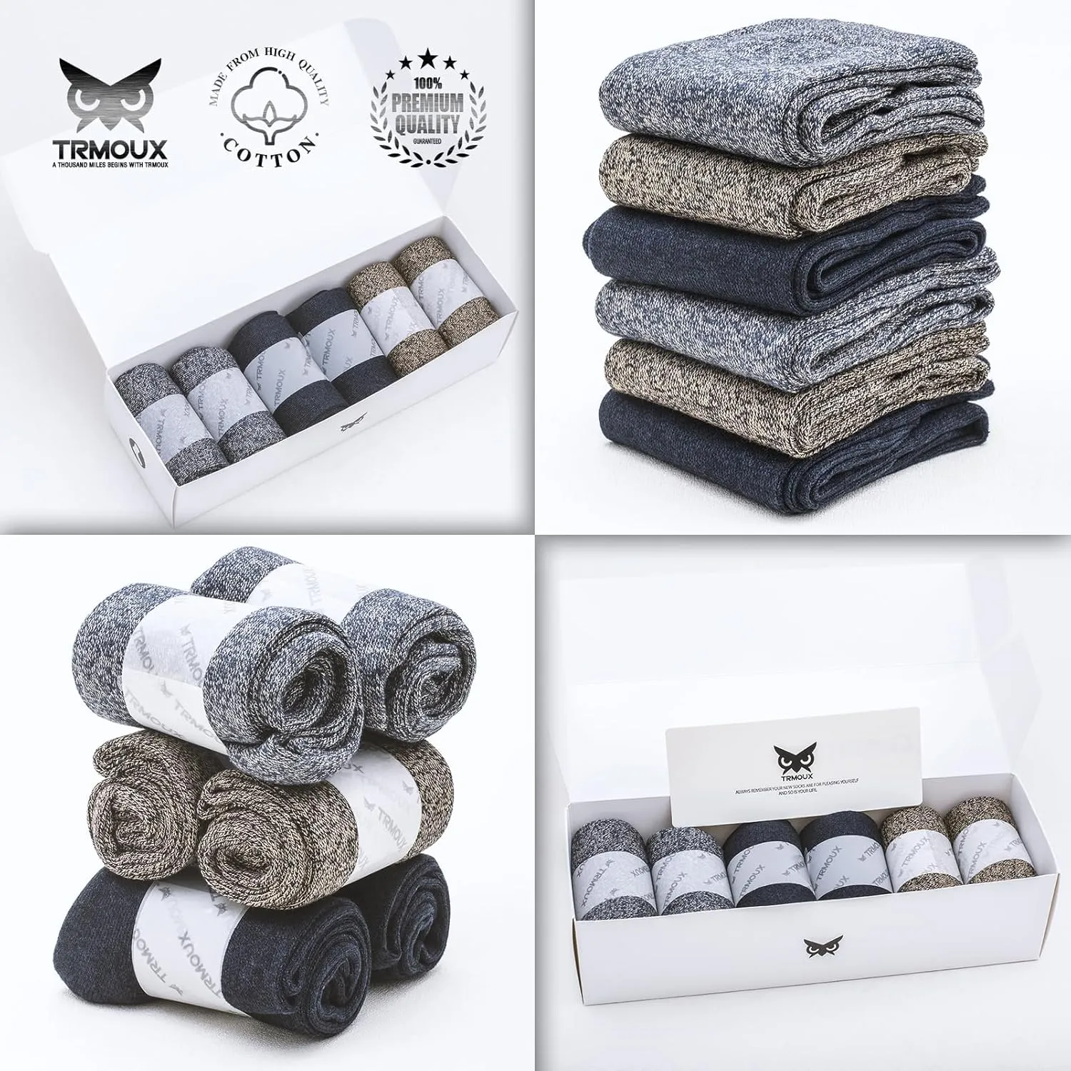 Mens Dress Socks Diabetic Socks for Men Colored Cotton Crew Thin Extra Wide Non-Binding Soft Breathable, 6-Pack