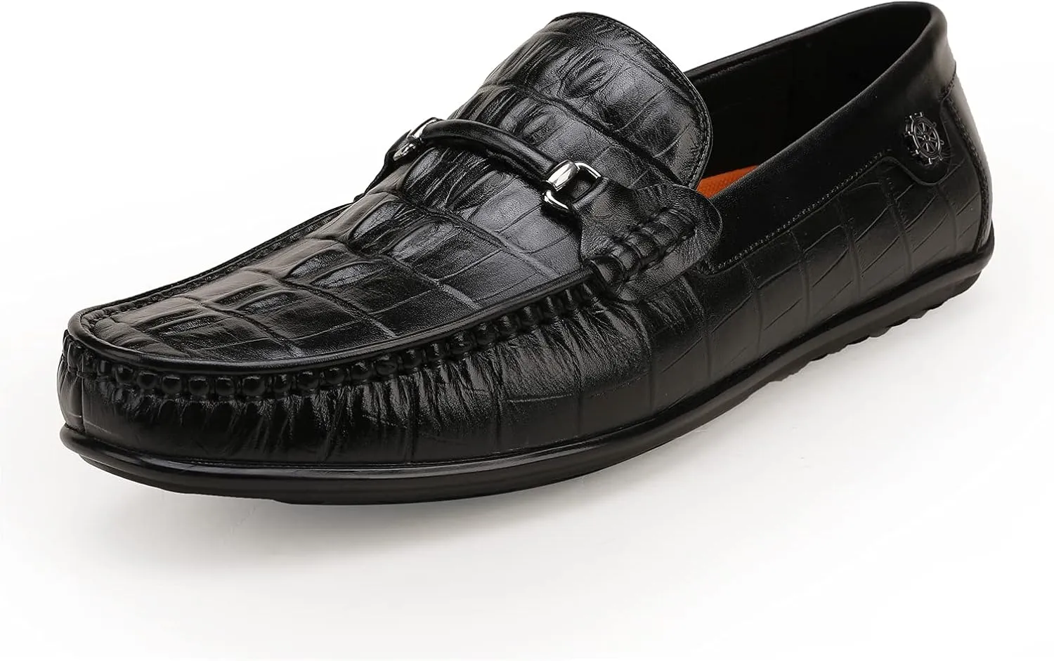 Mens Genuine Leather Slip On Loafers Comfortable Casual Driving Moccasins Brathable Loafer Dress Shoes…