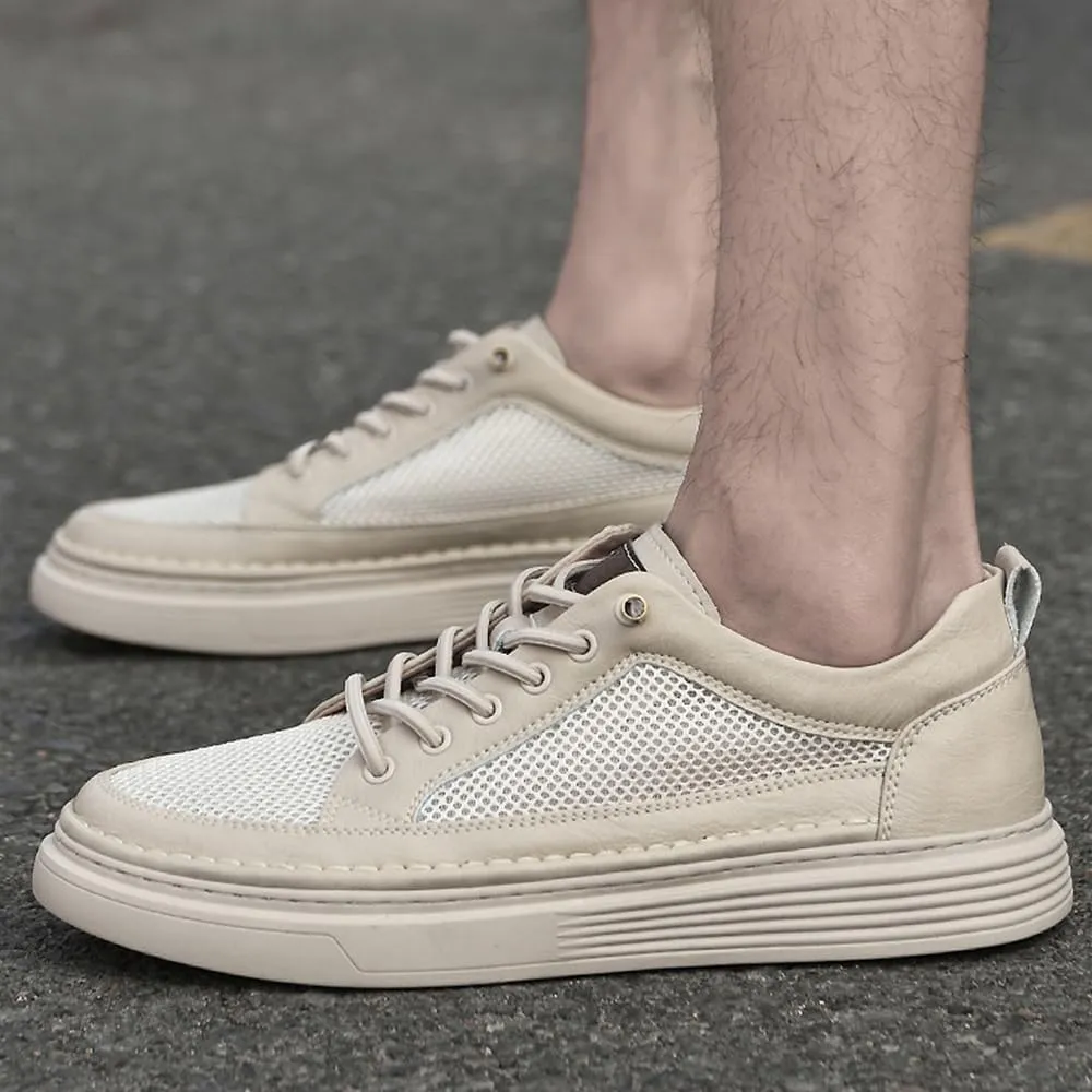 Men's Invisible Height Increasing Shoes Non-Slip Soft Sole Lace-Up Fashion Sneaker 2.36 Inches Taller Casual Sneakers Dress Shoes