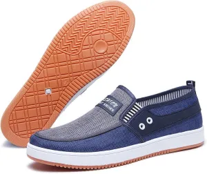 Men's Loafers Casual Slip On Canvas Shoes，Lightweight Breathable Walking Driving Shoes for All Seasons