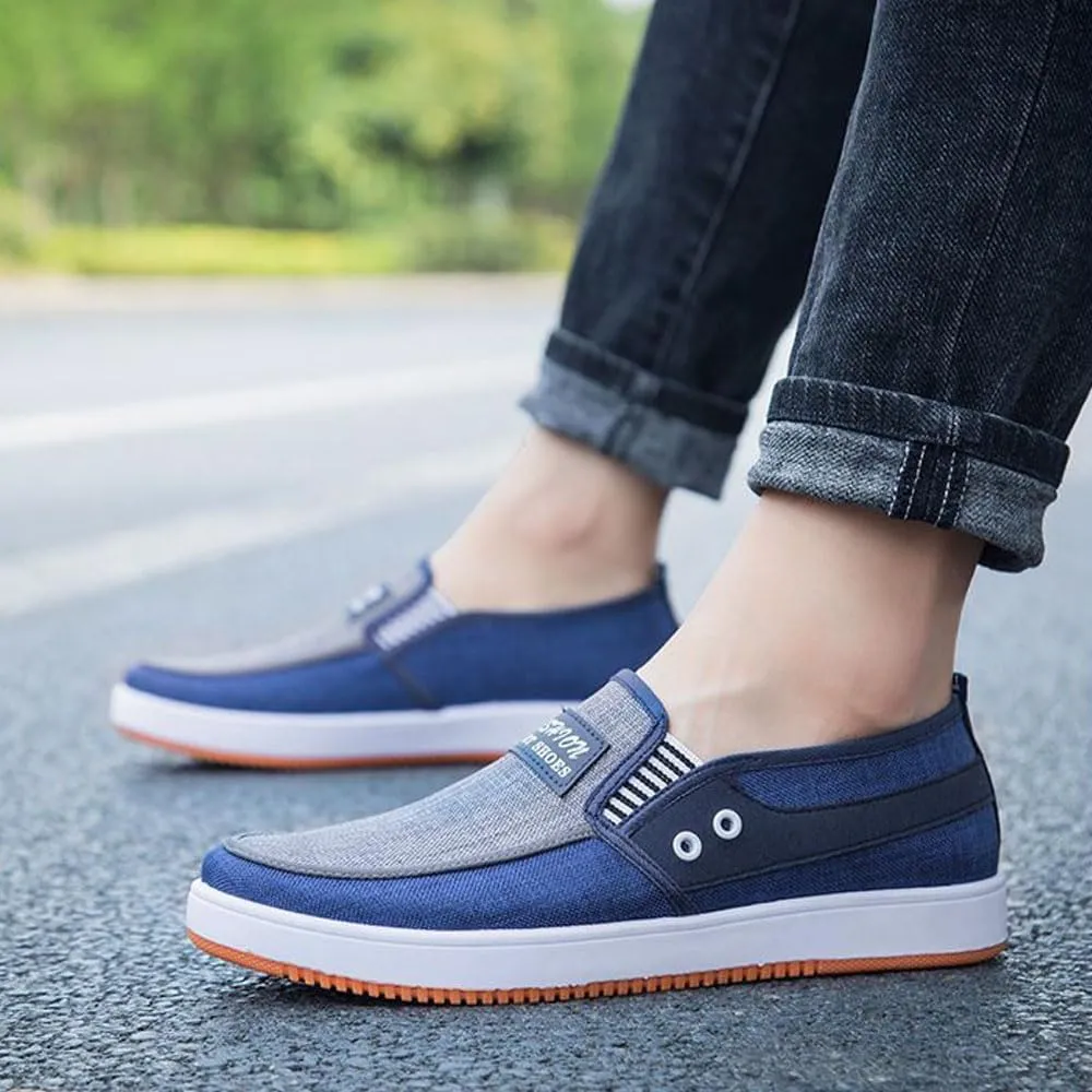 Men's Loafers Casual Slip On Canvas Shoes，Lightweight Breathable Walking Driving Shoes for All Seasons