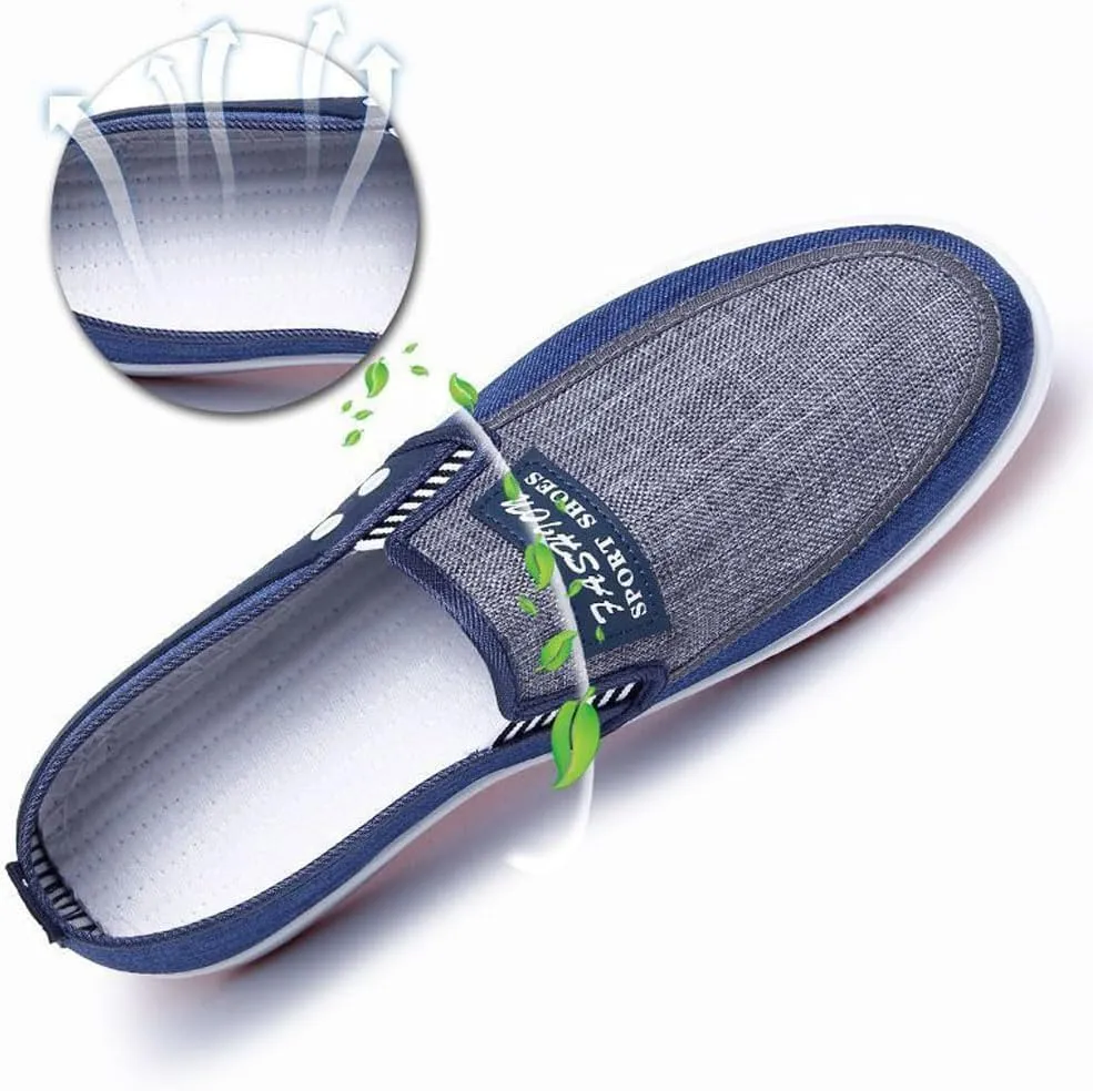 Men's Loafers Casual Slip On Canvas Shoes，Lightweight Breathable Walking Driving Shoes for All Seasons