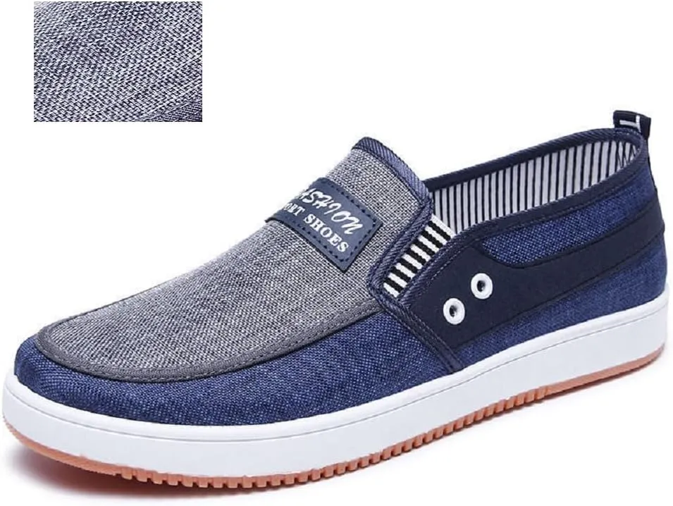 Men's Loafers Casual Slip On Canvas Shoes，Lightweight Breathable Walking Driving Shoes for All Seasons