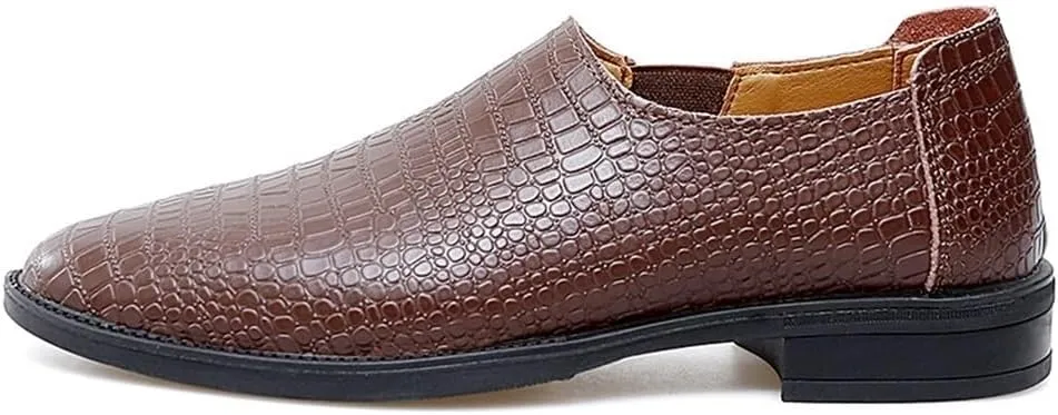 Mens Loafers Shoe -Moccasins Faux Crocodile Slip-on Print Solid Colors Leather Flexible Comfortable Lightweight Fashion Casual Best Loafers for Men