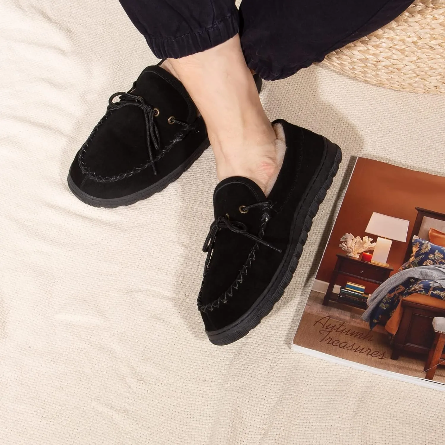 Men's Sheepskin Moccasin Indoor/Outdoor Slippers