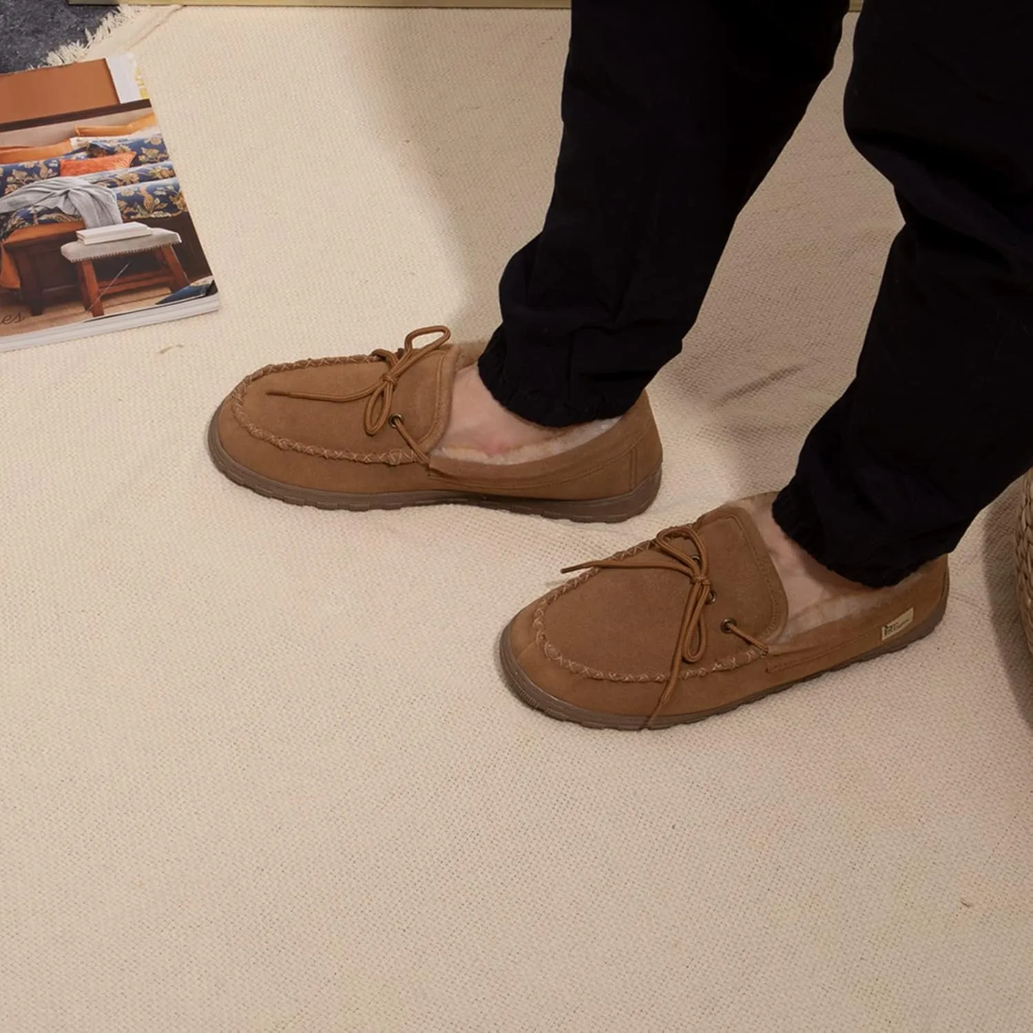 Men's Sheepskin Moccasin Indoor/Outdoor Slippers