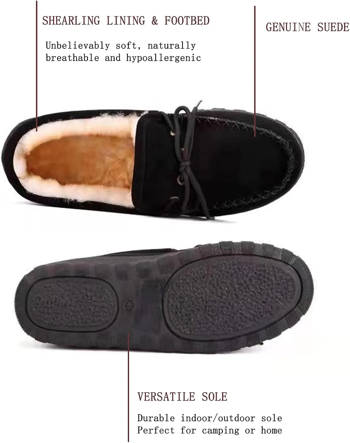 Men's Sheepskin Moccasin Indoor/Outdoor Slippers