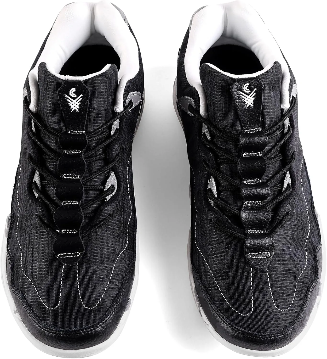 Mens Sniper Basketball Shoes - Flexible Full Grain Leather and Air Mesh Low Top Basketball Shoes for Men