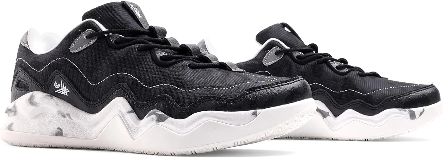 Mens Sniper Basketball Shoes - Flexible Full Grain Leather and Air Mesh Low Top Basketball Shoes for Men