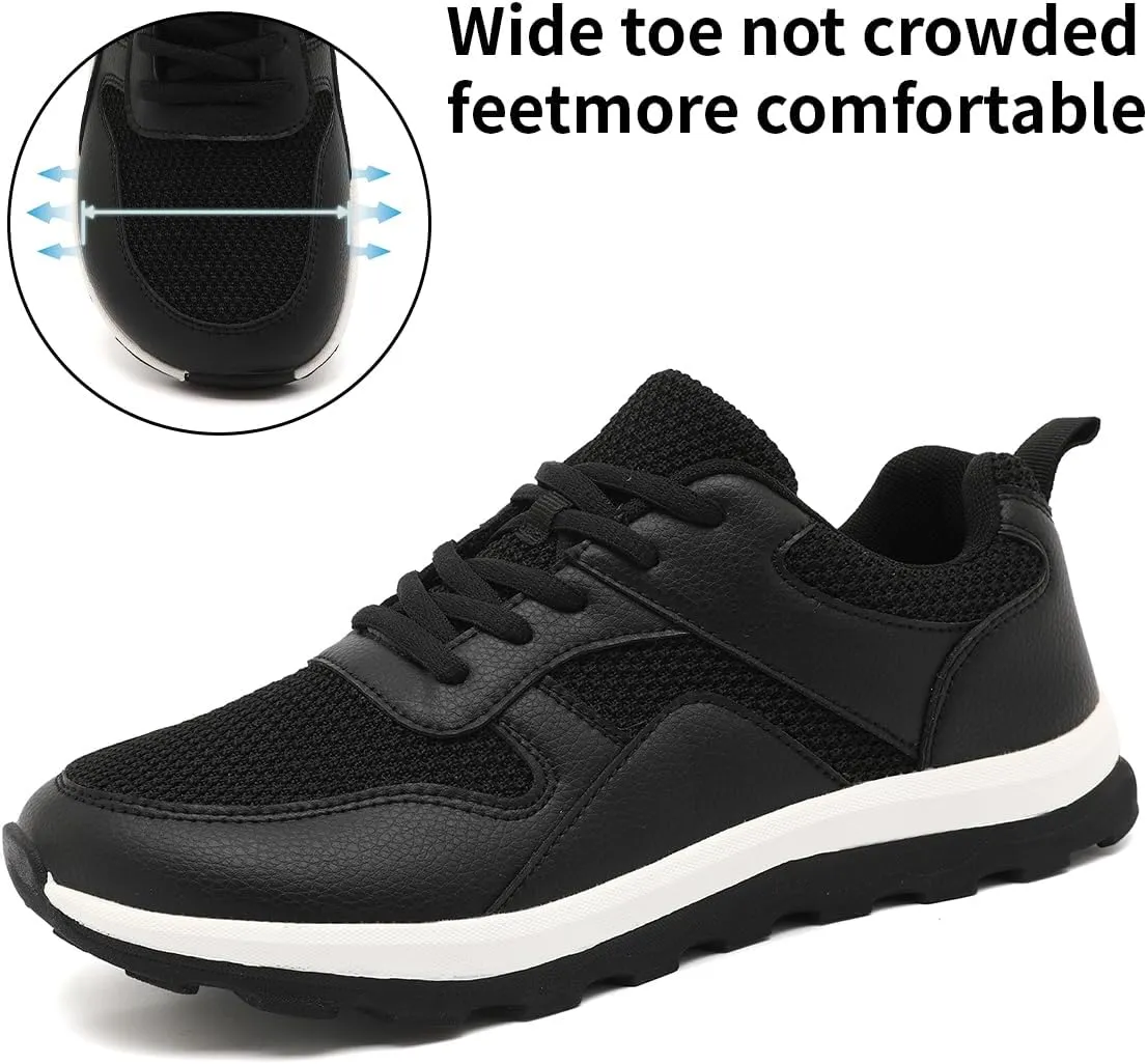 Mens Wide Toe Box Walking Shoes Zero Drop Slip On Sports Sneakers Camp Fitness Flat Sole Running Jogging Breathable Anti-Slip Outdoor Fashion
