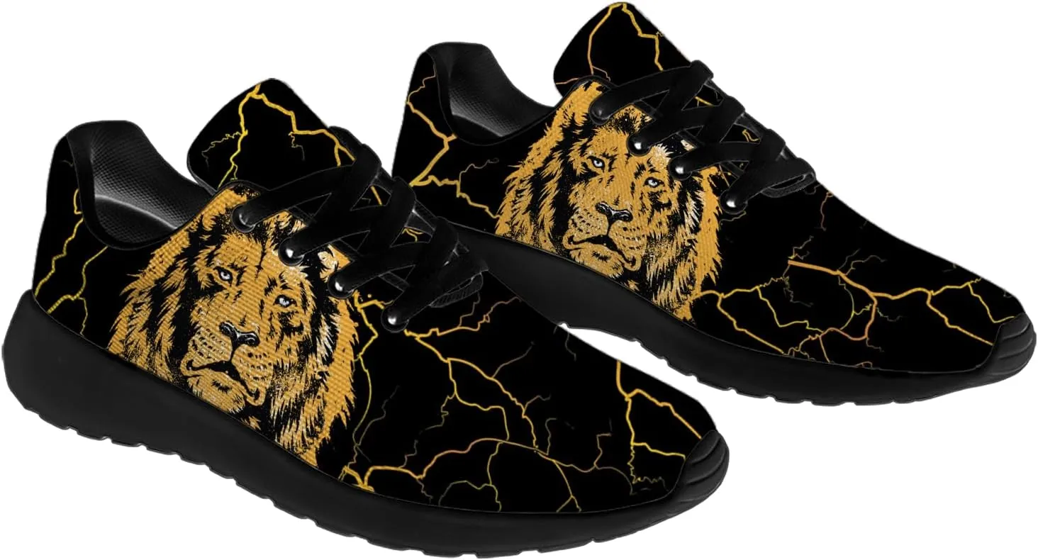 Mens Womens Lion Print Tennis Shoes Comfortable Running Walking Sneakers Gifts for Boyfriend Girlfriend