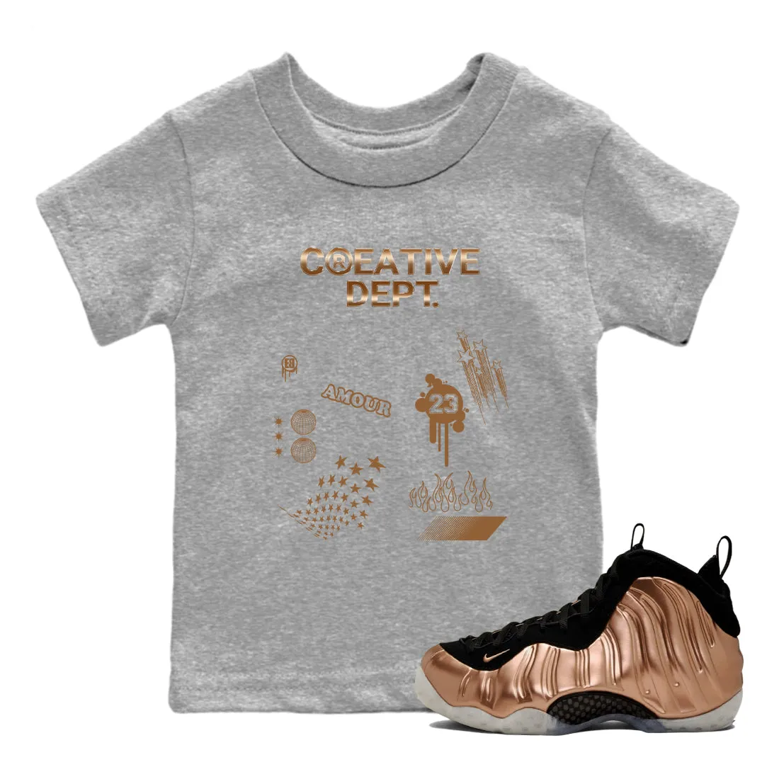 Metallic Dept SNRT Foamposite Sneaker Smart-connected Air Creative Tees Kids Volume discount Copper - One