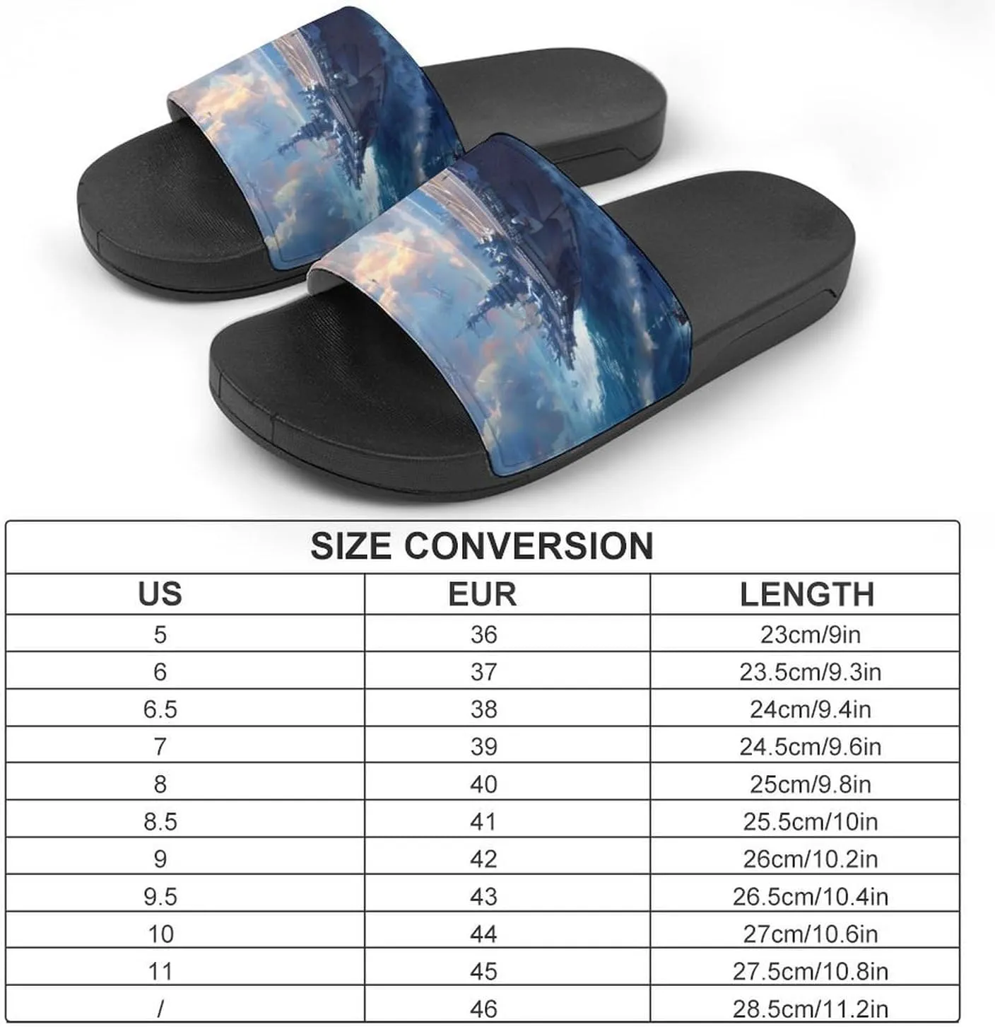 Military USS Battleship Funny Slippers Slides Sandals Shower Home House Shoes Non Slip Soft Sole Shoe For Men Women Bathroom