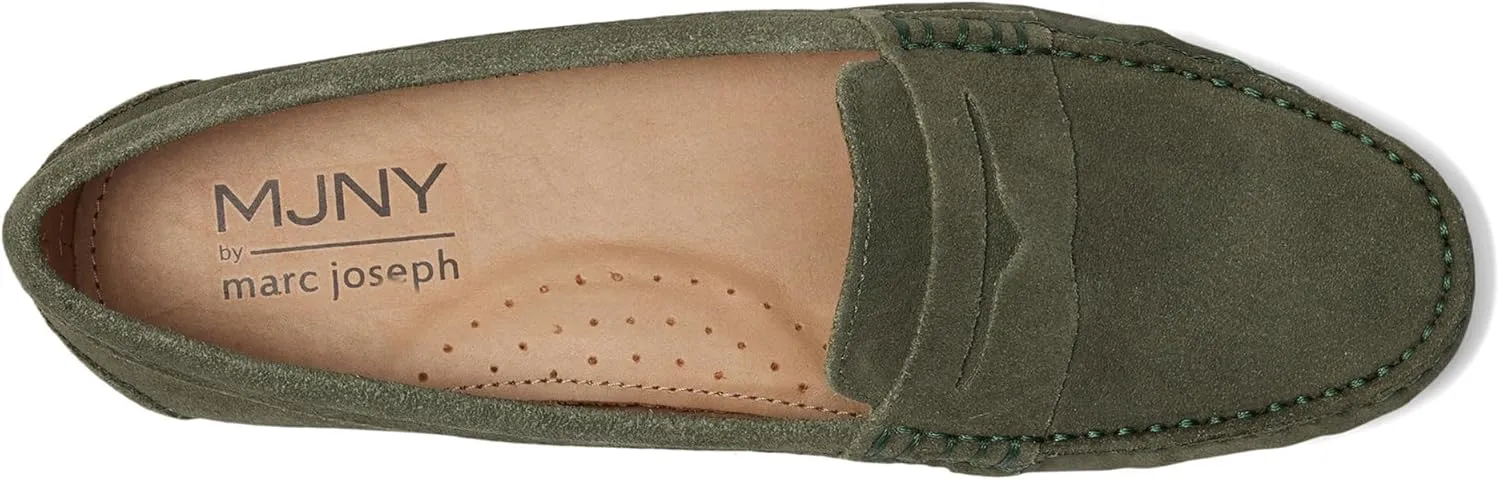 MJNY Womens Casual Comfortable Genuine Leather Lightweight Driving Moccasins Classic Fashion Penny Slip On Ladies Driving Loafer Flat Shoes