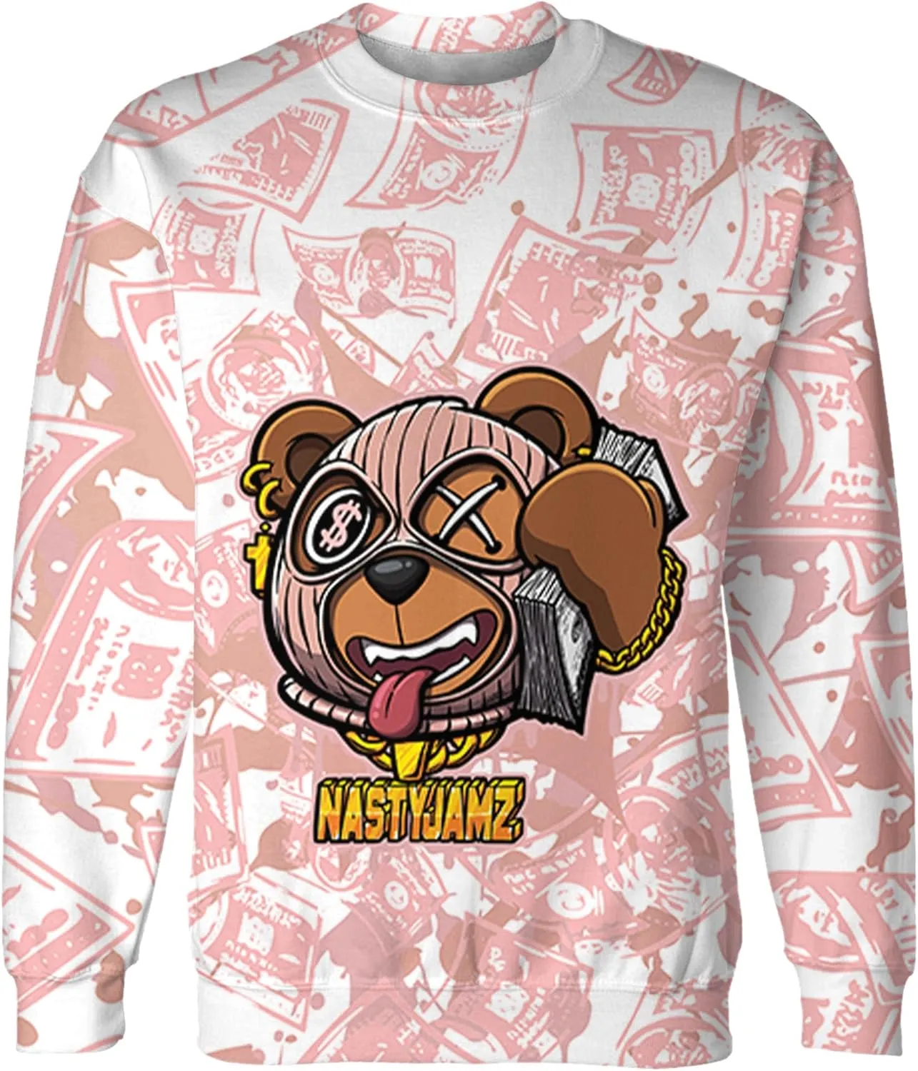 Money Motive BER 3D Unisex All Over Printed Sweatshirt Matching Retro 11s Low Legend Pink for Men Women Unisex Streetwear Clothing Sneaker 3D Graphic Tee Design Printed
