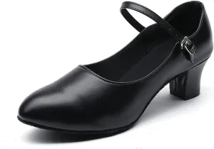 MSMAX Girls Latin Shoe Women's Professional Leather Ballroom Modern Character Dance Wedding Pump Shoes