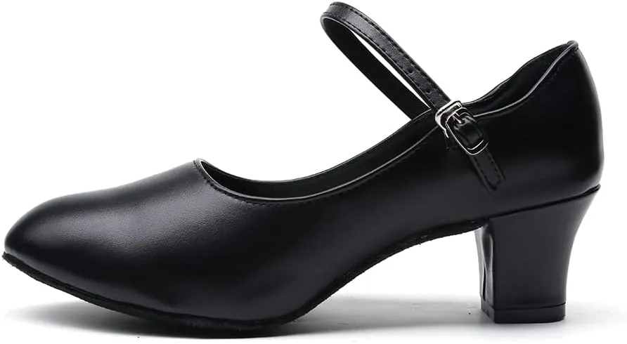 MSMAX Girls Latin Shoe Women's Professional Leather Ballroom Modern Character Dance Wedding Pump Shoes