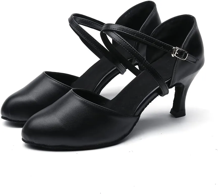 MSMAX Girls Latin Shoe Women's Professional Leather Ballroom Modern Character Dance Wedding Pump Shoes