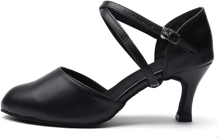MSMAX Girls Latin Shoe Women's Professional Leather Ballroom Modern Character Dance Wedding Pump Shoes