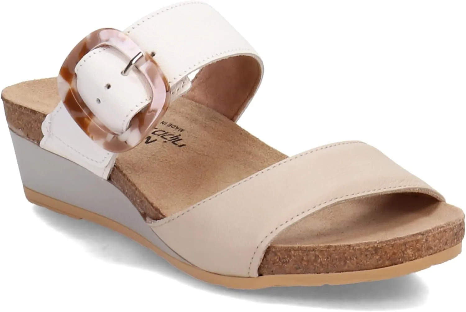 NAOT Footwear Kingdom Women’s Wedge Sandal with Buckle, Cork Footbed, and Arch Support - Adjustable Three-Strap Sandal With Backstrap - Comfort and Support – Lightweight and Perfect for Travel