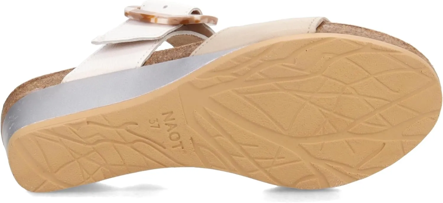 NAOT Footwear Kingdom Women’s Wedge Sandal with Buckle, Cork Footbed, and Arch Support - Adjustable Three-Strap Sandal With Backstrap - Comfort and Support – Lightweight and Perfect for Travel