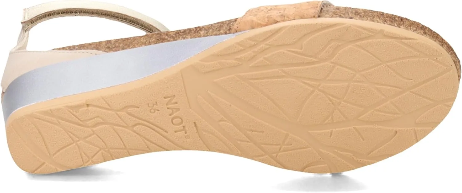 NAOT Footwear Women's Pixie Wedge Sandal with Cork Footbed and Arch Support Footbed - Adjustable Ankle Strap - Comfort and Support - Lightweight and Perfect for Travel - Narrow to Medium Fit