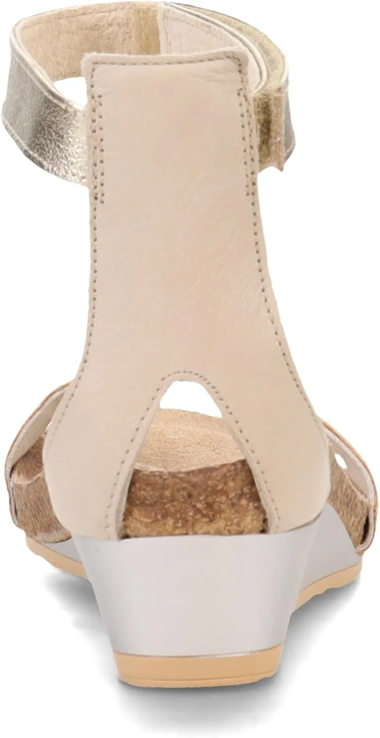 NAOT Footwear Women's Pixie Wedge Sandal with Cork Footbed and Arch Support Footbed - Adjustable Ankle Strap - Comfort and Support - Lightweight and Perfect for Travel - Narrow to Medium Fit