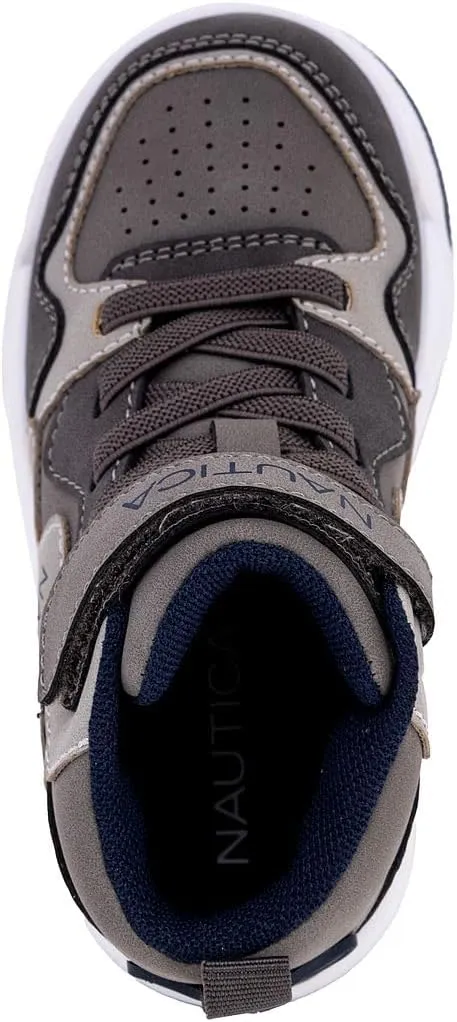 Nautica Kids High Top Basketball Sneakers – Toddler/Little Kid Fashion Boots, Comfortable Athletic Walking Shoes for Boys and Girls
