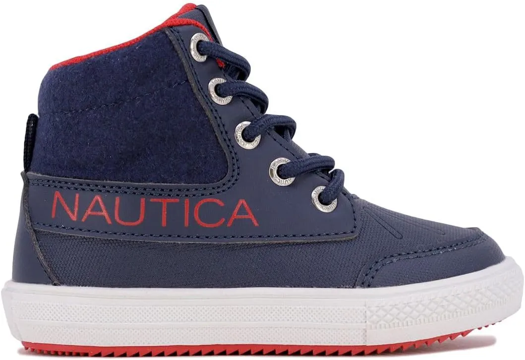 Nautica Kids High Top Basketball Sneakers – Toddler/Little Kid Fashion Boots, Comfortable Athletic Walking Shoes for Boys and Girls