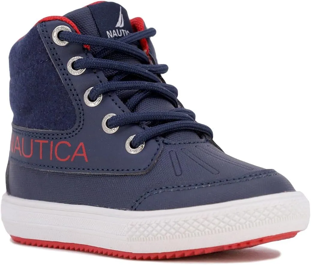 Nautica Kids High Top Basketball Sneakers – Toddler/Little Kid Fashion Boots, Comfortable Athletic Walking Shoes for Boys and Girls