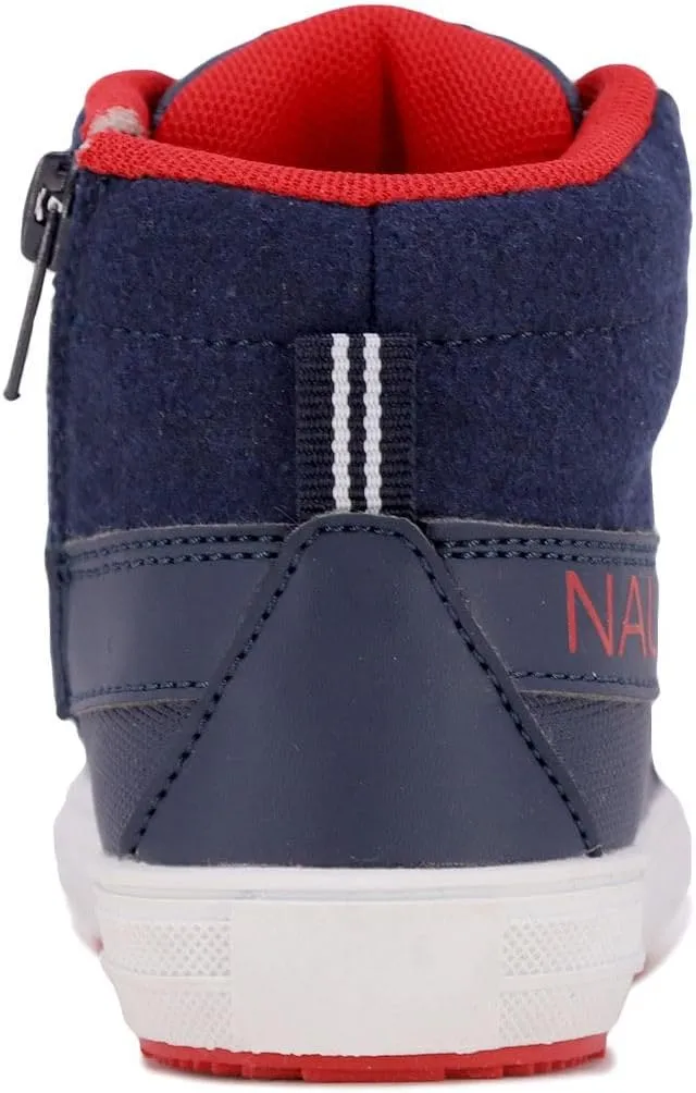 Nautica Kids High Top Basketball Sneakers – Toddler/Little Kid Fashion Boots, Comfortable Athletic Walking Shoes for Boys and Girls