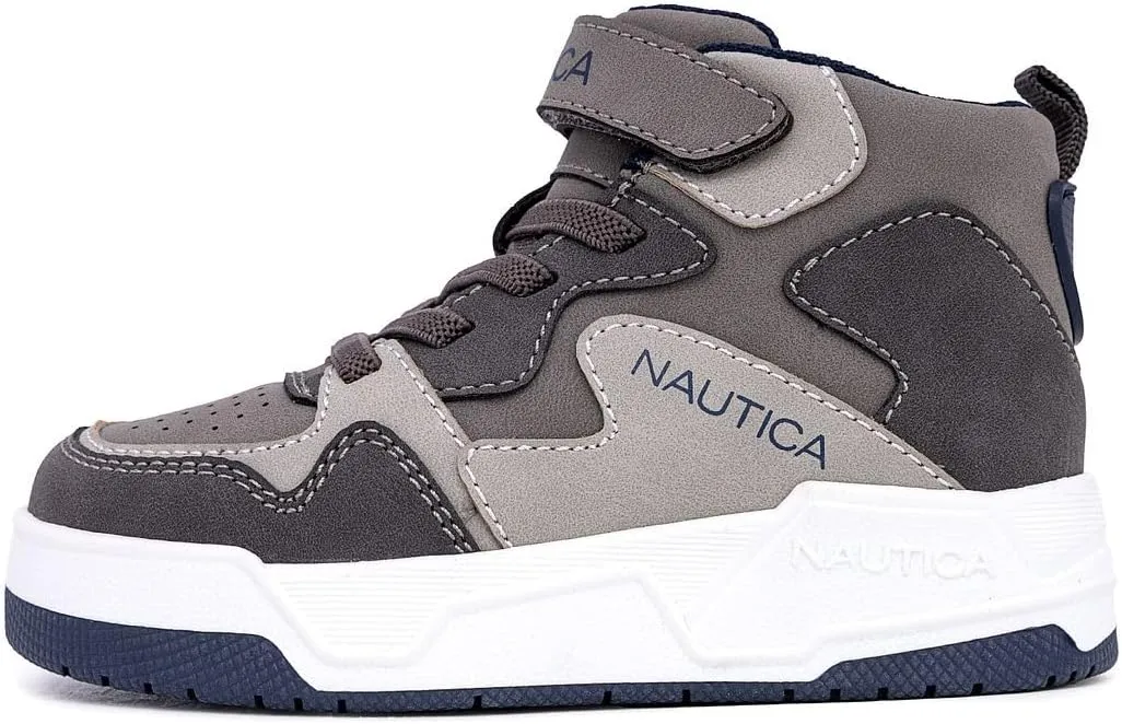 Nautica Kids High Top Basketball Sneakers – Toddler/Little Kid Fashion Boots, Comfortable Athletic Walking Shoes for Boys and Girls