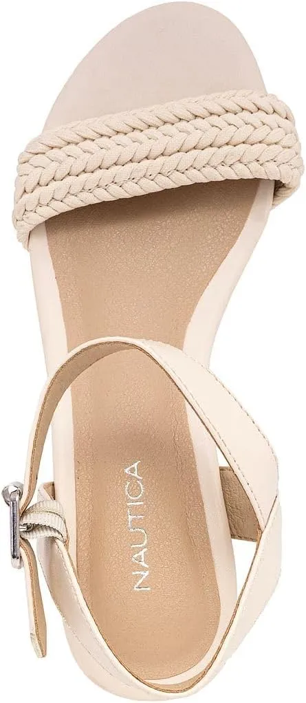 Nautica Womens Platform Wedge Sandals Fashion Ankle Strap Lightweight Cushioned Casual Beach Sandal - Lightweight & Comfortable