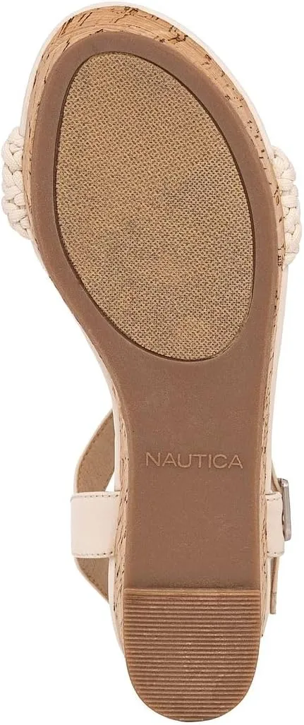 Nautica Womens Platform Wedge Sandals Fashion Ankle Strap Lightweight Cushioned Casual Beach Sandal - Lightweight & Comfortable