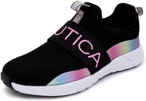 Nautica Youth Girls Slip-On Athletic Sneakers - Stylish Running and Tennis Shoes for Little and Big Kids