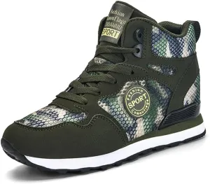 NCNDB Women's Camouflage Wedges Sneakers Inner Heightening Walking High-Heel Leisure Shoes US 4.5-10