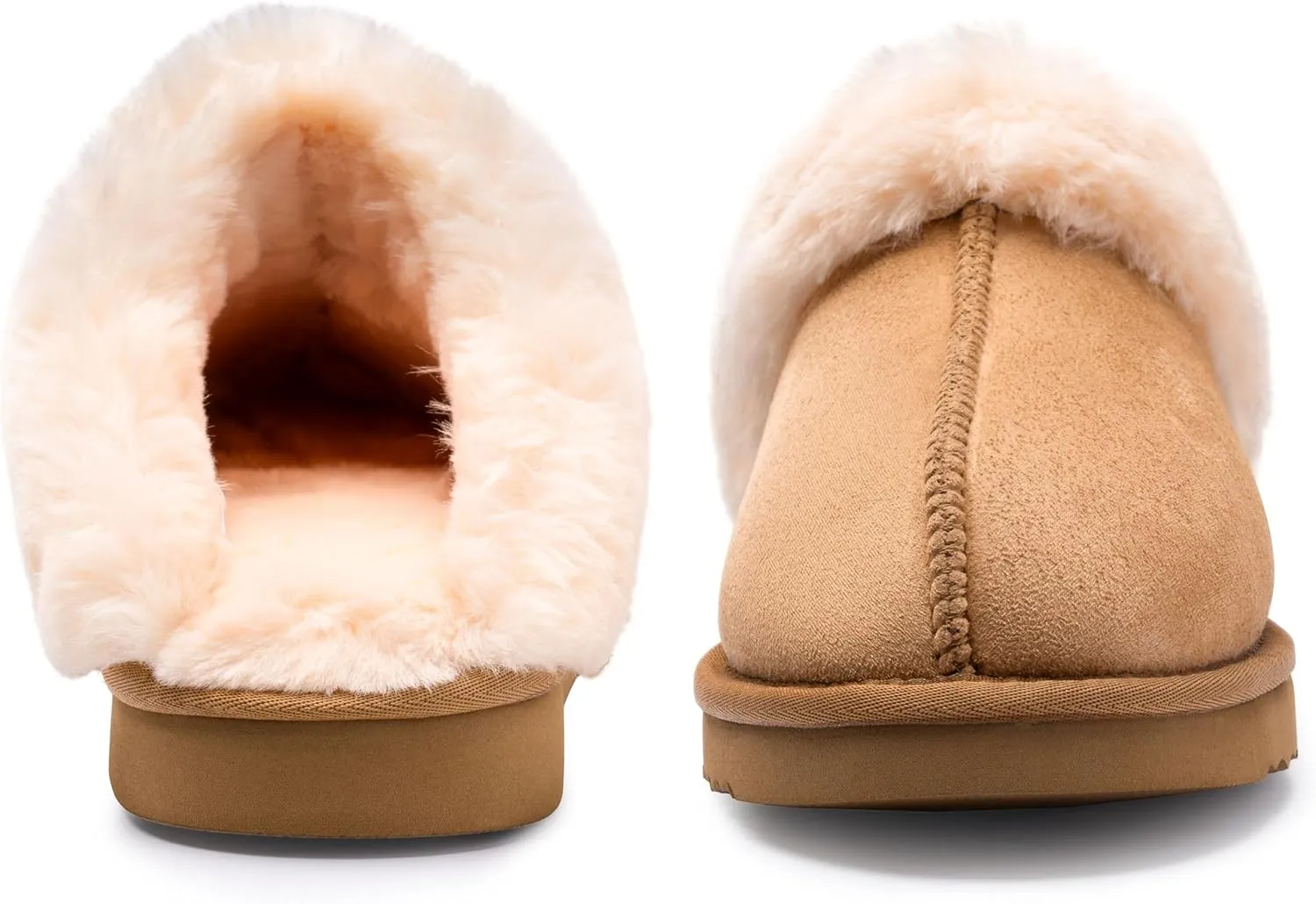 NEARR® Slip on Slippers for Women | Improved Memory Foam Slippers with Premium Microsuede, Faux Shearling Fur Lining & Hard Bottoms for Indoor & Outdoor | All Seasons