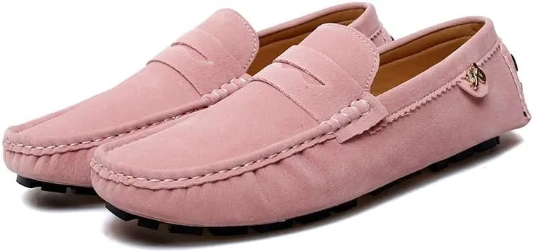 New Loafers for Men Round Toe Suede Vamp Penny Driving Loafers Flat Heel Flexible Comfortable Prom Fashion Slip-ons