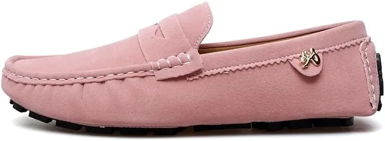 New Loafers for Men Round Toe Suede Vamp Penny Driving Loafers Flat Heel Flexible Comfortable Prom Fashion Slip-ons